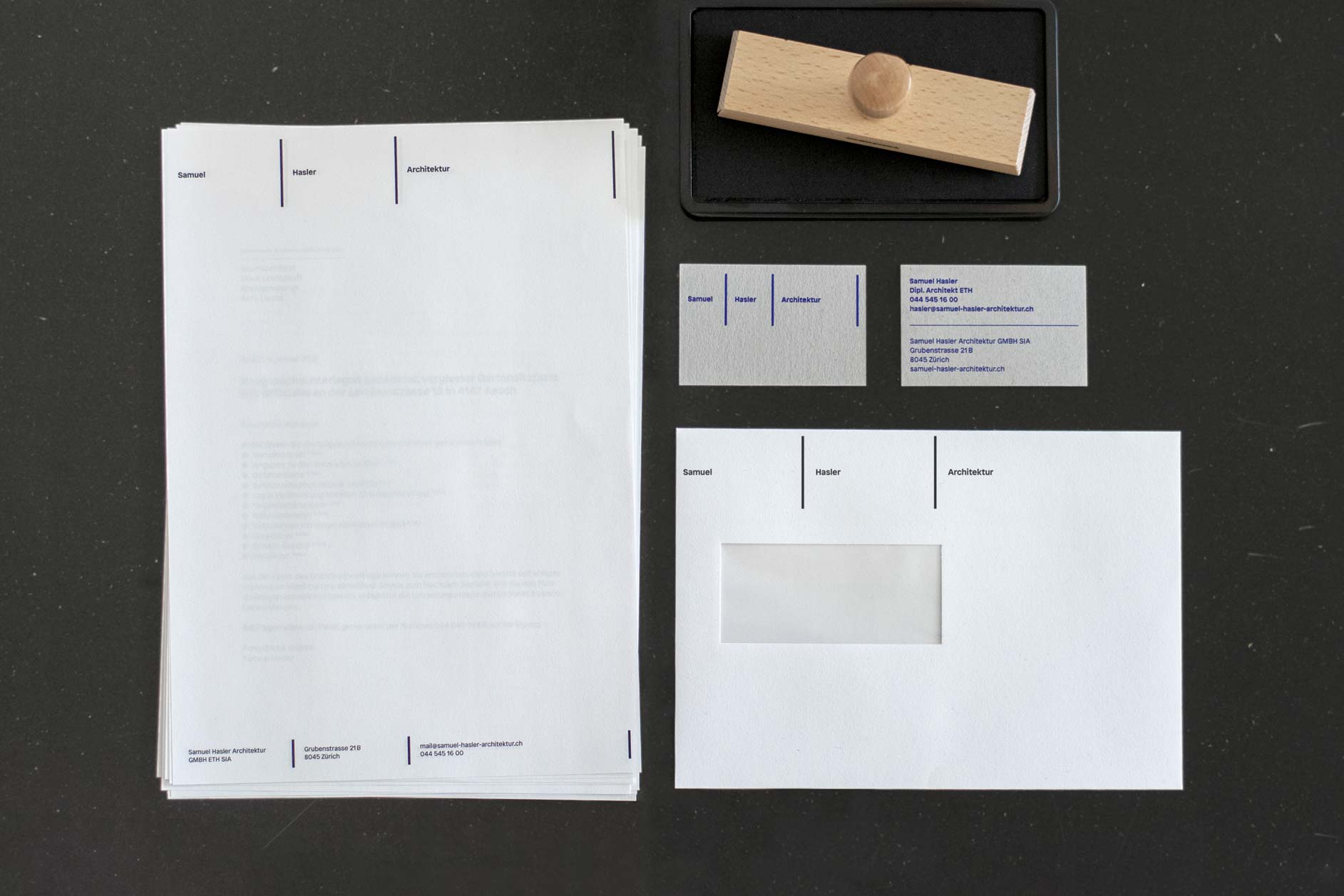 Visitenkarten, Stempel, Briefbögen, Couvert